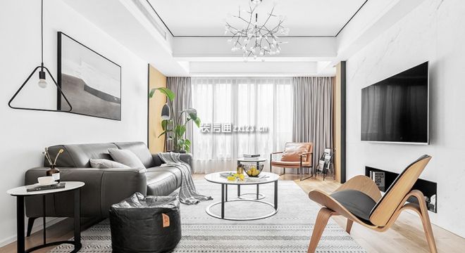 中南·林樾现代风格135平米三居室装修设计图案例