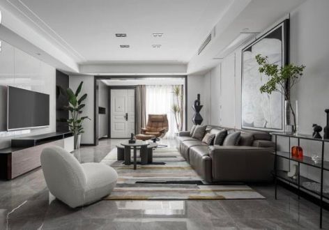 万科首府未来城120平米现代简约三居室装修案例