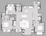 海马公园现代轻奢风127平米三室两厅装修案例