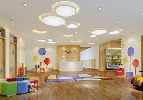 郑州幼儿园绚丽风格553平米装修案例