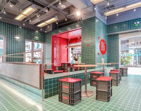 深圳餐饮空间墙面瓷砖装修设计图