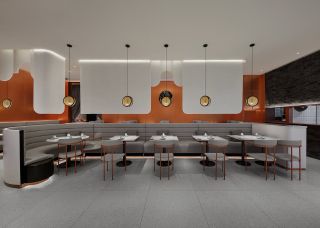 深圳时尚餐饮空间室内装潢设计效果图