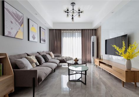 雅居乐雍景豪园现代风格115平米三居室装修案例
