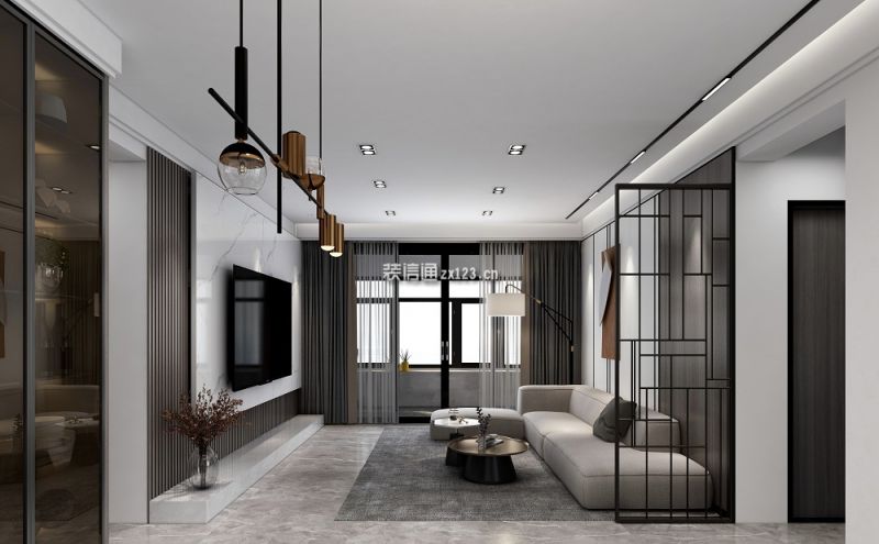 中洲天御现代极简130平米四居室装修案例