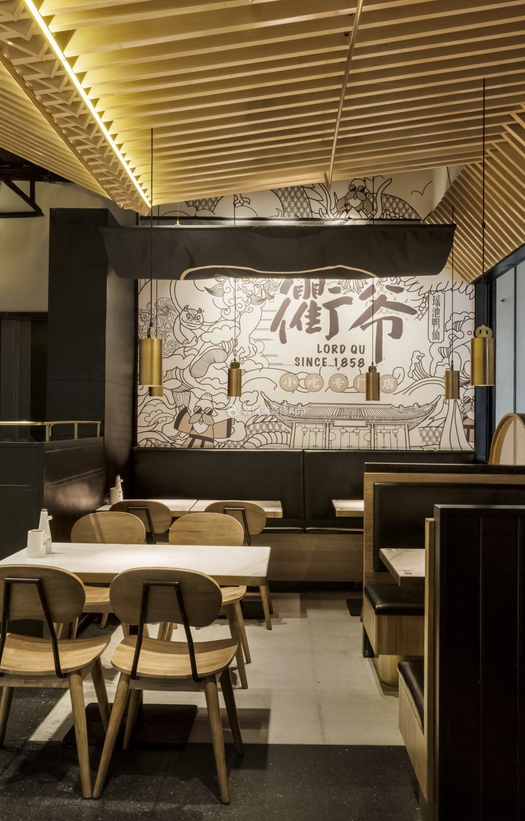 上海工装餐饮店形象墙装修设计图