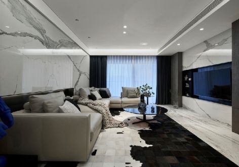 龙湖国际现代风格三居室130平米装修案例