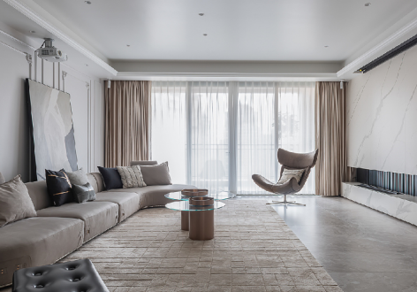 丽都国际现代风格168平米三居室装修效果图案例