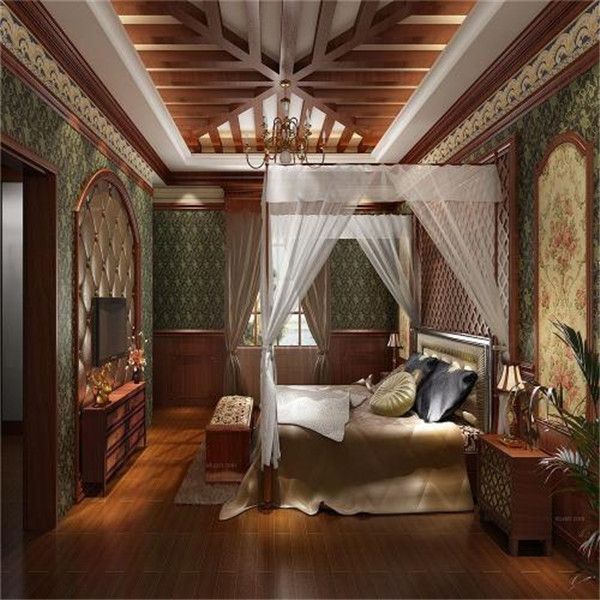 东南亚风格别墅卧室吊顶设计图