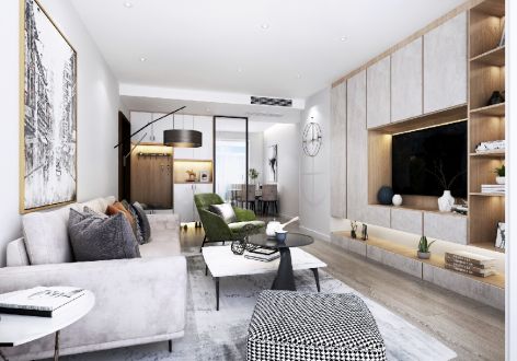 龙城新苑H区95㎡二居室现代风格装修案例