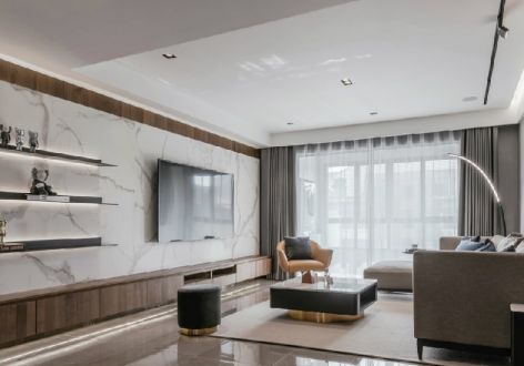 恒大江湾180㎡四居室现代风格装修案例