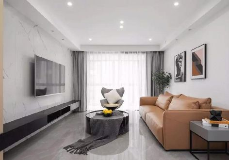 恒宝·天玺现代风格123平米三居室设计图案例
