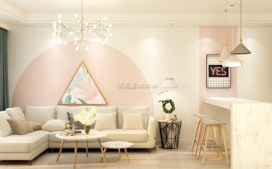 客厅背景墙简单效果图 客厅沙发颜色效果图