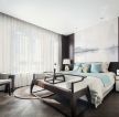 深圳中式风格家庭卧室装修设计图