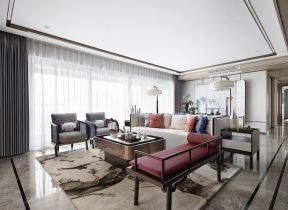 深圳大户型中式客厅室内设计效果图