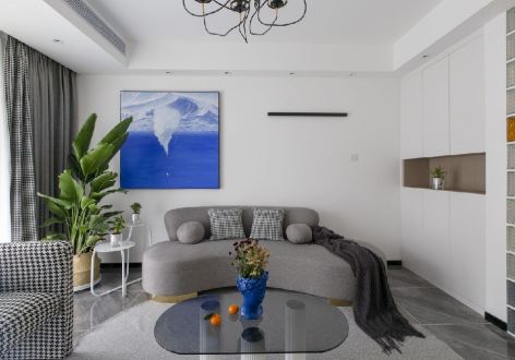 融创·云麓长林85平米现代风格三居室装修效果图案例