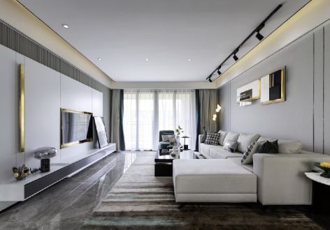 盛世豪门现代风格110平米三居室装修设计案例