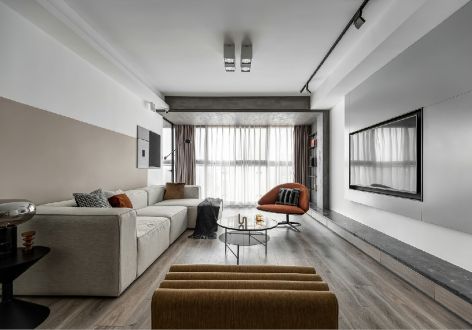 天誉珑城现代风格122平米三居室装修效果图案例