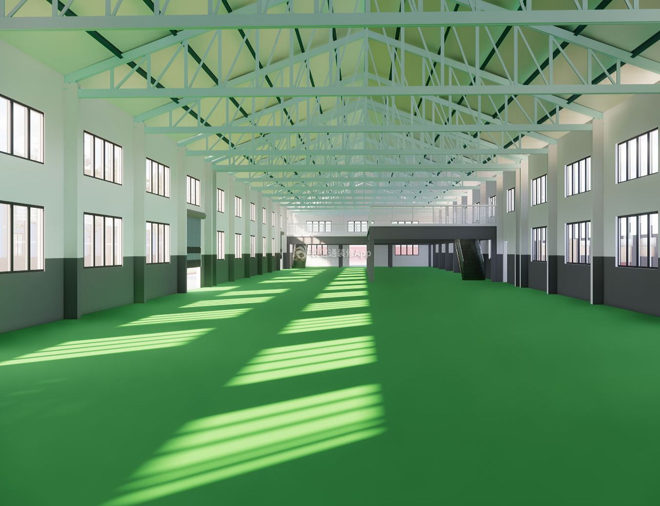 上海工厂厂房地面装修装饰效果图