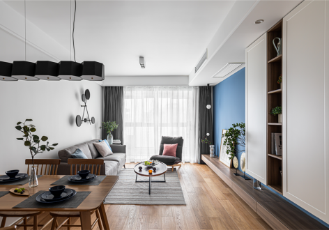 海昇城北欧风格三居室90平米装修效果图案例