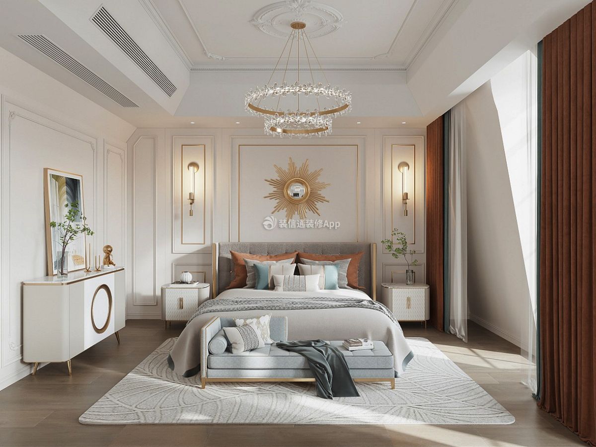 2021现代轻奢别墅卧室壁灯装修设计图