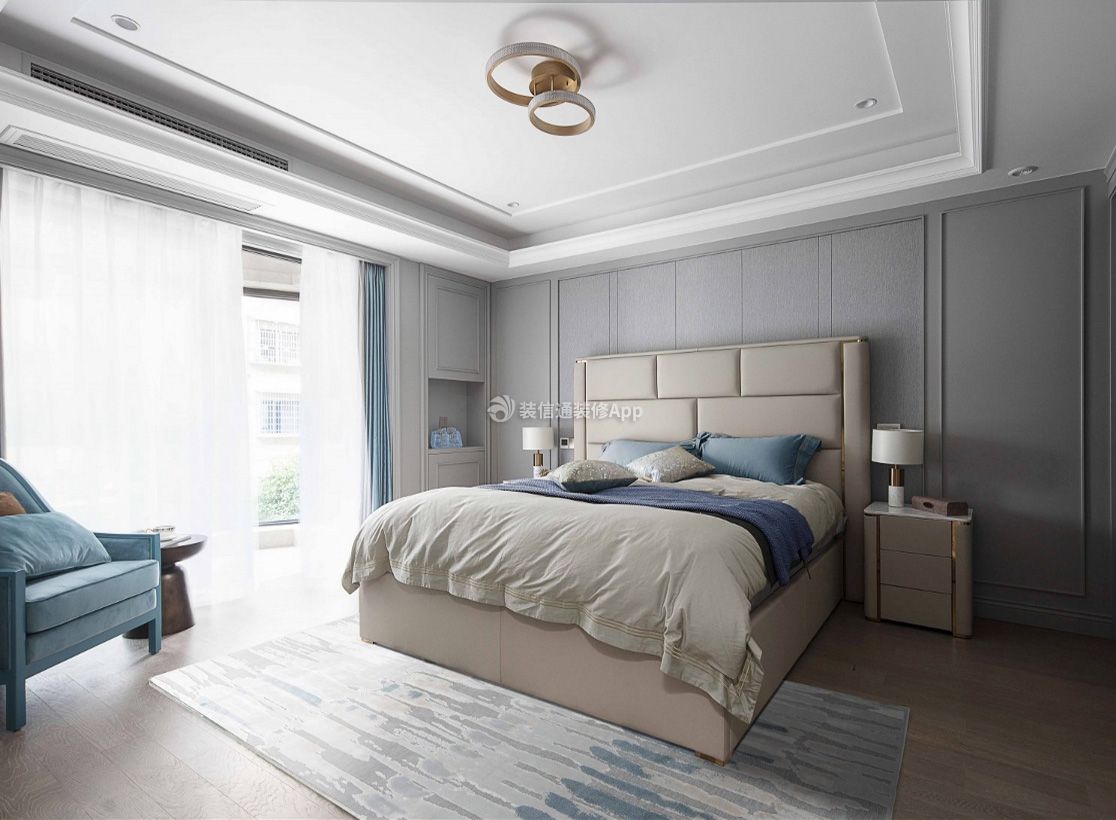 140平现代轻奢风格家庭卧室装修图片