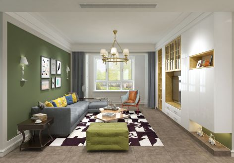 众森红谷一品125平混搭风格三居室装修案例