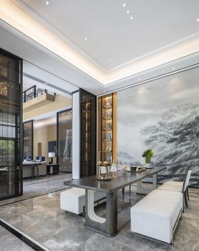上海新中式别墅餐厅装修设计图片