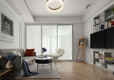 海蓝福源90平米现代简约三居室装修案例