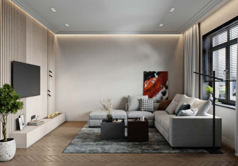 岗仁国际120平方米三居室现代简约装修案例