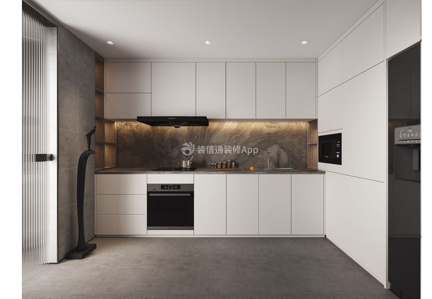 广州旧房翻新简约风格厨房装修设计效果图