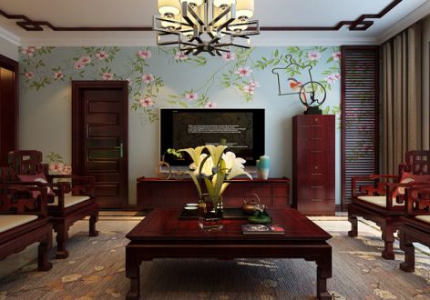 汇鑫苑270平米四居室中式风格装修案例