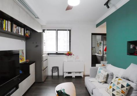 金狮公寓80平米二居室现代简约装修案例