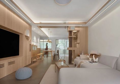 华宇城106平米日式简约三居室装修案例