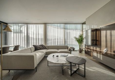 怒江苑120平米现代轻奢风格三居室装修案例