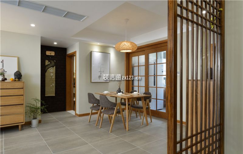 鑫苑金水观城日式风格140平米三室两厅装修案例