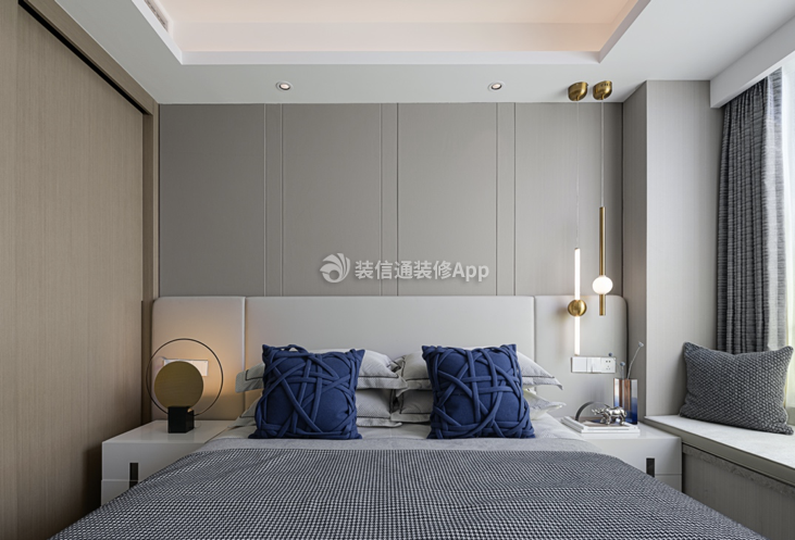 现代风格74平米卧室床装修效果图
