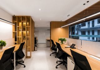 闵行200平小型办公室装潢设计效果图