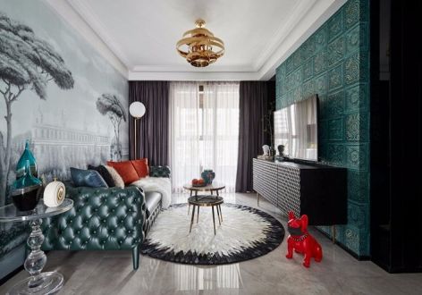 中庚·香江世界轻奢风格三居室99平米装修设计图案例