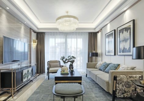 中海金玺公馆123平米三居室现代风格装饰设计案例