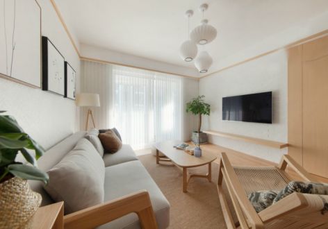 恒大中央公园日式风格三居室111平米装修设计图案例