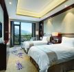 太原新中式酒店双床房装修设计图片