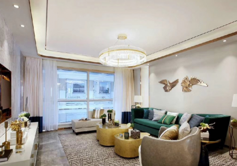 时代 锦城108平米轻奢风格三居室装修效果图案例
