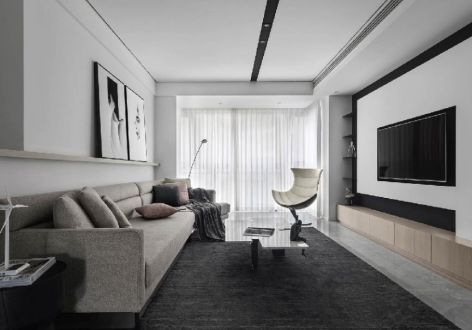 恒大港湾130㎡三居室现代风格装修案例