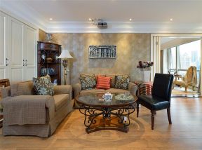 美式风格沙发背景墙 美式风格沙发 美式客厅装修效果图