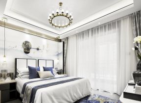 新中式风格卧室吊灯装饰效果图片