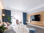 蓝光雍锦湾北欧风格三居室129平米装修效果图案例