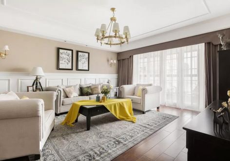 格林春晓118㎡美式风格三居室装修案例