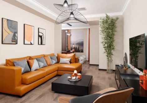 绿源新区70平二居室现代简约风格装修案例
