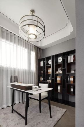 新中式风格151平米书房家具家装效果图