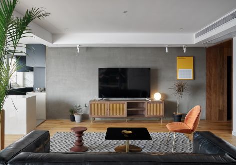 中伦·金海岸96平米现代简约三居室装修案例